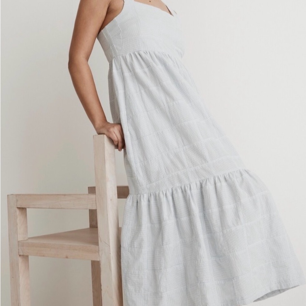 MADEWELL Cicely Tiered Midi Dress in Patchwork - Picture 2 of 11